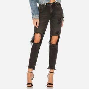 Revolve One Teaspoon Freebirds II High Rise Stretch Skinny Jeans Size 24 Black